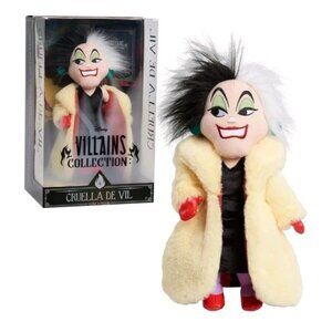 NWT Disney Cruella Da Vil, Villains Collection 13 in Plush Toy, 101 Dalmatians